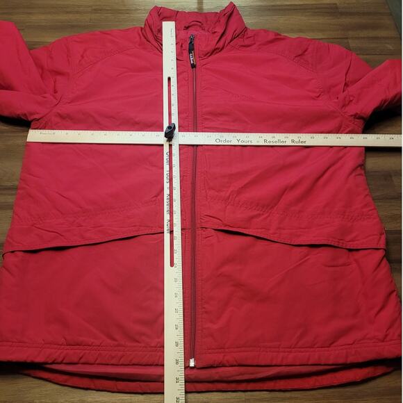 Vintage LL Bean Men’s Red Hooded Anorak Jacket L Full Zip Rain Windbreaker EUC - Picture 5 of 10